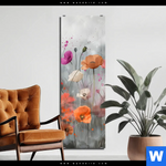 Acrylglasbild Zarte Mohnblumen Im Wind Schmal Produktvorschau mit dem Bild Zarte Mohnblumen im Wind im Format Schmal.