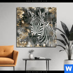 Acrylglasbild Zebra Eleganz In Streifen Quadrat Produktvorschau mit dem Bild Zebra - Eleganz in Streifen im Format Quadrat.