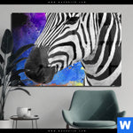 Acrylglasbild Zebra Pop Art No 1 Querformat Produktvorschau mit dem Bild Zebra Pop Art No.1 im Format Querformat.