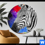 Acrylglasbild Zebra Pop Art No 1 Rund Produktvorschau mit dem Bild Zebra Pop Art No.1 im Format Rund.