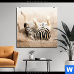Acrylglasbild Zebra Staub Quadrat Produktvorschau mit dem Bild Zebra & Staub im Format Quadrat.