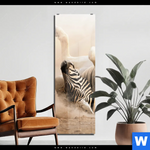 Acrylglasbild Zebra Staub Schmal Produktvorschau mit dem Bild Zebra & Staub im Format Schmal.