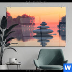 Acrylglasbild Zen Steine Sonnenuntergang Querformat Produktvorschau mit dem Bild Zen Steine & Sonnenuntergang im Format Querformat.