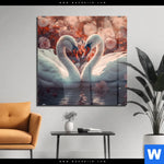 Acrylglasbild Zwei Schwaene Im Wasser Quadrat Produktvorschau mit dem Bild Zwei Schwäne im Wasser im Format Quadrat.