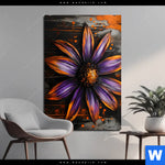 Alu Dibond Bild Abstrakte Blume In Orange Lila Hochformat Produktvorschau mit dem Bild Abstrakte Blume in Orange & Lila im Format Hochformat.
