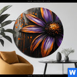 Alu Dibond Bild Abstrakte Blume In Orange Lila Rund Produktvorschau mit dem Bild Abstrakte Blume in Orange & Lila im Format Rund.