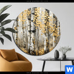 Alu Dibond Bild Abstrakter Birkenwald Rund Produktvorschau mit dem Bild Abstrakter Birkenwald im Format Rund.