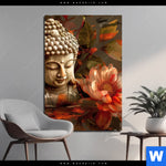 Alu Dibond Bild Abstrakter Buddha Blumen Hochformat Produktvorschau mit dem Bild Abstrakter Buddha & Blumen im Format Hochformat.