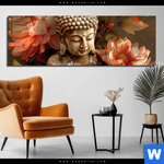 Alu Dibond Bild Abstrakter Buddha Blumen Panorama Produktvorschau mit dem Bild Abstrakter Buddha & Blumen im Format Panorama.