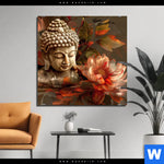 Alu Dibond Bild Abstrakter Buddha Blumen Quadrat Produktvorschau mit dem Bild Abstrakter Buddha & Blumen im Format Quadrat.