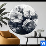 Alu Dibond Bild Blumen Im Schwarzen Farbnebel Rund Produktvorschau mit dem Bild Blumen im schwarzen Farbnebel im Format Rund.