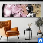 Alu Dibond Bild Buddha In Stiller Harmonie Panorama Produktvorschau mit dem Bild Buddha in stiller Harmonie im Format Panorama.