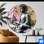 Alu Dibond Bild Buddha In Stiller Harmonie Rund Produktvorschau mit dem Bild Buddha in stiller Harmonie im Format Rund.