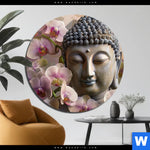 Alu Dibond Bild Buddha Orchideen Rund Produktvorschau mit dem Bild Buddha & Orchideen im Format Rund.