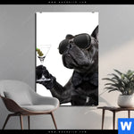 Alu Dibond Bild Bulldogge Mit Martini Hochformat Produktvorschau mit dem Bild Bulldogge mit Martini im Format Hochformat.