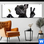 Alu Dibond Bild Bulldogge Mit Martini Panorama Produktvorschau mit dem Bild Bulldogge mit Martini im Format Panorama.