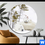 Alu Dibond Bild Eisbaerenfamilie In Winterlicher Landschaft Rund Produktvorschau mit dem Bild Eisbärenfamilie in winterlicher Landschaft im Format Rund.
