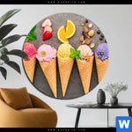 Alu Dibond Bild Eisgenuss In Perfektion Rund Produktvorschau mit dem Bild Eisgenuss in Perfektion im Format Rund.