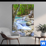 Alu Dibond Bild Exotischer Wasserfall Hochformat Produktvorschau mit dem Bild Exotischer Wasserfall im Format Hochformat.