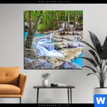 Alu Dibond Bild Exotischer Wasserfall Quadrat Produktvorschau mit dem Bild Exotischer Wasserfall im Format Quadrat.