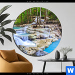 Alu Dibond Bild Exotischer Wasserfall Rund Produktvorschau mit dem Bild Exotischer Wasserfall im Format Rund.