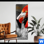 Alu Dibond Bild Flamingo Blueten Schmal Produktvorschau mit dem Bild Flamingo & Blüten im Format Schmal.