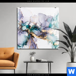 Alu Dibond Bild Fluid Art Lila Tuerkis Quadrat Produktvorschau mit dem Bild Fluid Art Lila & Türkis im Format Quadrat.