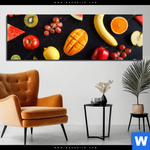 Alu Dibond Bild Fruechte Gesunde Ernaehrung Panorama Produktvorschau mit dem Bild Früchte - Gesunde Ernährung im Format Panorama.