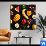 Alu Dibond Bild Fruechte Gesunde Ernaehrung Quadrat Produktvorschau mit dem Bild Früchte - Gesunde Ernährung im Format Quadrat.