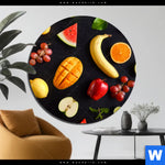 Alu Dibond Bild Fruechte Gesunde Ernaehrung Rund Produktvorschau mit dem Bild Früchte - Gesunde Ernährung im Format Rund.