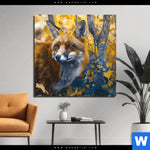 Alu Dibond Bild Fuchs Im Blaetterwald Quadrat Produktvorschau mit dem Bild Fuchs im Blätterwald im Format Quadrat.