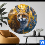 Alu Dibond Bild Fuchs Im Blaetterwald Rund Produktvorschau mit dem Bild Fuchs im Blätterwald im Format Rund.