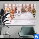 Alu Dibond Bild Gesunde Vielfalt Aus Loeffeln Querformat Produktvorschau mit dem Bild Gesunde Vielfalt aus Löffeln im Format Querformat.