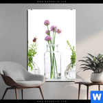 Alu Dibond Bild Glasvasen Mit Kraeutern Hochformat Produktvorschau mit dem Bild Glasvasen mit Kräutern im Format Hochformat.