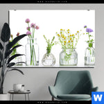 Alu Dibond Bild Glasvasen Mit Kraeutern Querformat Produktvorschau mit dem Bild Glasvasen mit Kräutern im Format Querformat.