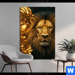Alu Dibond Bild Goldener Loewe Hochformat Produktvorschau mit dem Bild Goldener Löwe im Format Hochformat.
