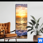 Alu Dibond Bild Goldenes Licht Am Meer Schmal Produktvorschau mit dem Bild Goldenes Licht am Meer im Format Schmal.