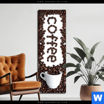 Alu Dibond Bild Kaffeegenuss Aus Besten Bohnen Schmal Produktvorschau mit dem Bild Kaffeegenuss aus besten Bohnen im Format Schmal.