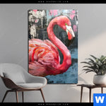 Alu Dibond Bild Kunstvoller Flamingo Hochformat Produktvorschau mit dem Bild Kunstvoller Flamingo im Format Hochformat.