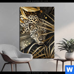 Alu Dibond Bild Leopard In Goldener Tarnung Hochformat Produktvorschau mit dem Bild Leopard in goldener Tarnung im Format Hochformat.