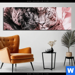 Alu Dibond Bild Leoparden Harmonie In Pastell Panorama Produktvorschau mit dem Bild Leoparden - Harmonie in Pastell im Format Panorama.