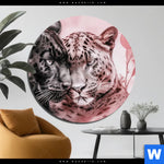 Alu Dibond Bild Leoparden Harmonie In Pastell Rund Produktvorschau mit dem Bild Leoparden - Harmonie in Pastell im Format Rund.