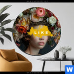 Alu Dibond Bild Like Florales Portraet Rund Produktvorschau mit dem Bild LIKE - Florales Porträt im Format Rund.