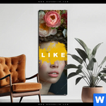 Alu Dibond Bild Like Florales Portraet Schmal Produktvorschau mit dem Bild LIKE - Florales Porträt im Format Schmal.