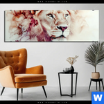 Alu Dibond Bild Loewe Im Farbenspiel Panorama Produktvorschau mit dem Bild Löwe im Farbenspiel im Format Panorama.