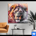 Alu Dibond Bild Loewe Im Farbensturm Quadrat Produktvorschau mit dem Bild Löwe im Farbensturm im Format Quadrat.