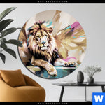 Alu Dibond Bild Loewe Koenig Der Tiere Rund Produktvorschau mit dem Bild Löwe - König der Tiere im Format Rund.