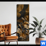Alu Dibond Bild Loewenportrait Kraft Und Eleganz Schmal Produktvorschau mit dem Bild Löwenportrait: Kraft und Eleganz im Format Schmal.
