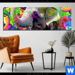 Alu Dibond Bild Moderner Bunter Elefant No 2 Panorama Produktvorschau mit dem Bild Moderner bunter Elefant No. 2 im Format Panorama.