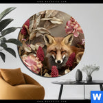 Alu Dibond Bild Naturbild Fuchs Und Blumen Rund Produktvorschau mit dem Bild Naturbild Fuchs und Blumen im Format Rund.